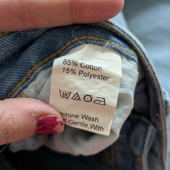 Wide Leg Shein Heavy Cotton Light Wash Jeans - Picture 4 of 4